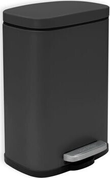 Spirella pedálový odpadkový kôš Akira, matný čierny, oceľ, 5 l