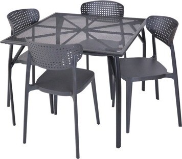 ROJAPLAST Set záhradného nábytku ZWMT-90 záhradný stôl 1 + 4 záhradné stoličky AIRE
