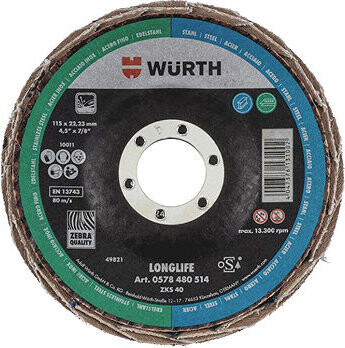 WÜRTH Lamelový brúsny kotúč Longlife 125 mm, G40