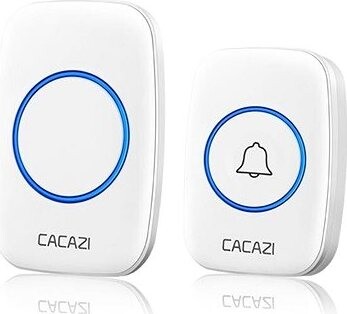 CACAZI A10 bezdrôtový 1× prijímač + 1× tlačidlo – biely