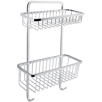 Nimco Polica do kúpeľne a sprchy dvojposchodová drôtená – kov Open OP-123D-26
