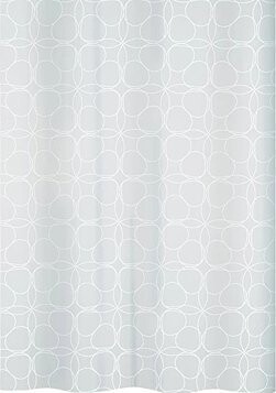 Spirella sprchový záves FILIGRAN, abstraktný motív, biely, 180 × 200 cm, polyester