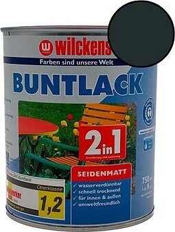 Wilckens Vodou riediteľná univerzálna akrylátová matná farba 2 v 1 tmavo sivá, WI.12471600050