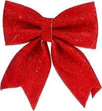 LAALU Mašľa červená s flitrami 23 × 29 cm