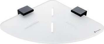 Nimco Polica do kúpeľne a sprchy rohová – plexisklo čierna Kibo Ki-X208-90