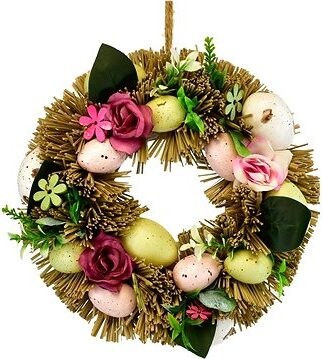 DOMMIO Prútený venček zdobený vajíčkami priemer 25 cm