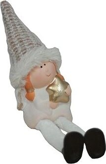 GOBA Vianočná dekorácia – keramický anjel, sediaci 24 cm