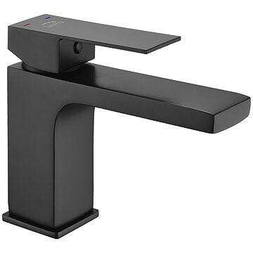 Laveo Kvadrato stojanová umývadlová batéria, čierna (BLQ_722D)