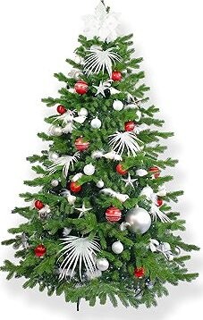 Ozdobený stromček POLÁRNA ČERVENÁ II 360 cm, 213 ks ozdôb a dekorácií