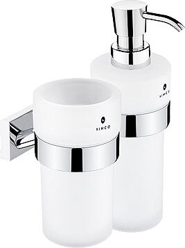 Nimco Dávkovač mydla a držiak na kefky Keira chróm sklo – pumpička plast KE-2205831W-26