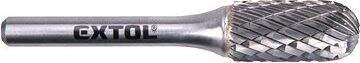 EXTOL INDUSTRIAL fréza karbidová, valcová s guľovým čelom, pr. 12 × 25 mm/stopka 6 mm, sek stredný (double-cut), 8703725