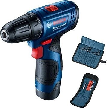 BOSCH Akumulátorová vŕtačka GSR 120-LI 2× 2 Ah + 23 ks sada bitov 0.601.9G8.002