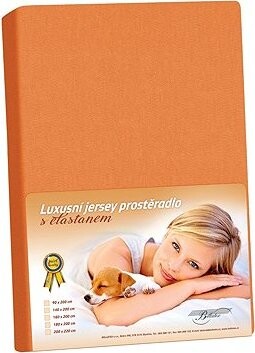 BELLATEX KL4 Jersey s elastanom 180 × 200 cm 349 mandarínková