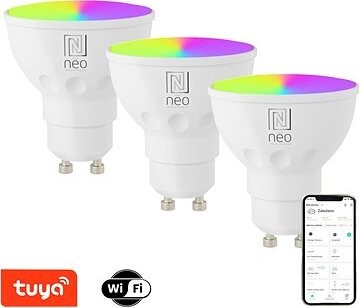IMMAX NEO LITE GU10 6 W RGB+CCT, farebná a biela, WiFi – balenie 3 ks