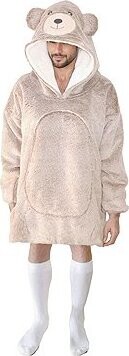 Cozy Noxxiez Medveď – hrejivá televízna mikinová deka pre tínedžerov a dospelých