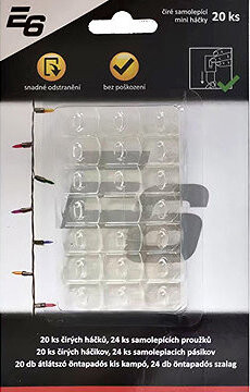 Escape6 Čiré samolepící plastové háčky, provedení mini, 20 ks
