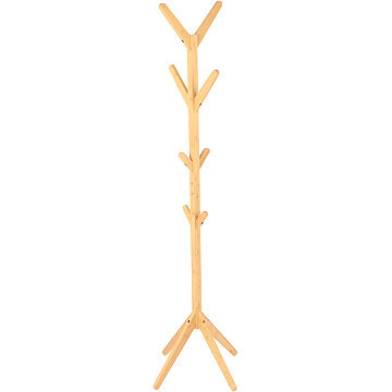 Vešiak drevený stojanový, 177 cm, masív bambus, prírodný odtieň