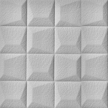 HCS deco 3D samolepicí stěnové čtverce, kostky koženka 2 ks, šedé