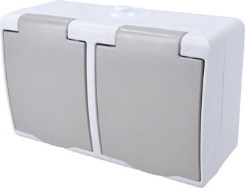 Solight Dvojzásuvka do vlhka max. 3680 W, IP54, sivá