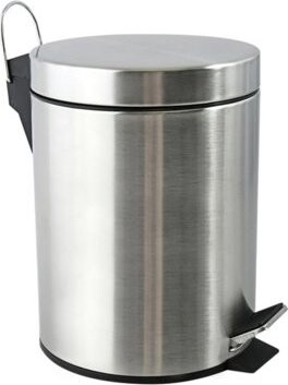 MSV pedálový odpadkový kôš brúsená nehrdzavejúca oceľ, 5 l