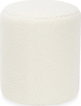 Giftdecor Kulatý pouf beránek, průměr 32 cm, bílý