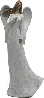 GOBA Vianočné dekorácia – keramický anjel, biely, 30 cm