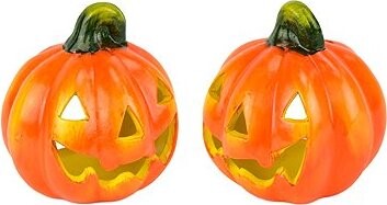 DOMMIO Dýně keramická smějící, set 2 ks, 10 × 12 cm