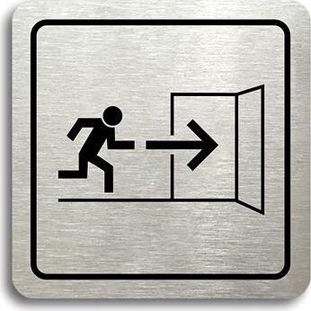 Accept Piktogram " núdzový výprevádzka VII" (80 × 80 mm) (strieborná tabuľka - čierna tlač