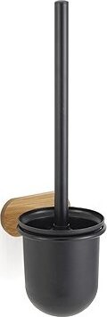 MSV – SPIRELLA WC nástenná kefa YONO, s oceľovou nádobou, čierna, bambus
