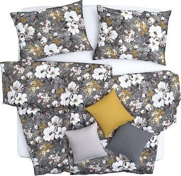 SCANquilt obliečky SATÉN DESIGN glamour sivožltá 140 × 200/70 × 90 cm