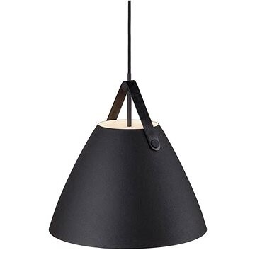 Nordlux Dizajnový luster s koženým popruhom Strap – čierny