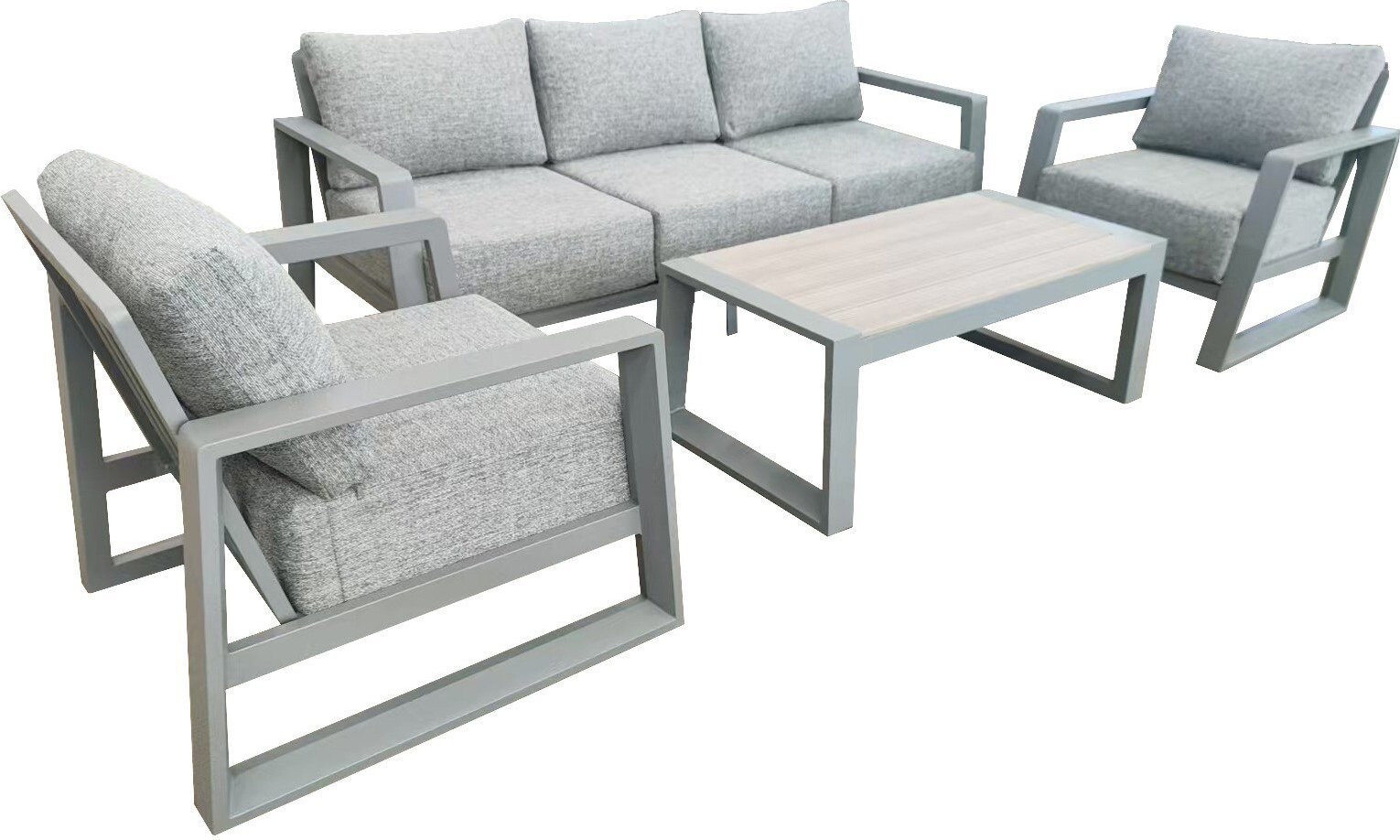 ROJAPLAST Sada záhradného nábytku BOSTON, hliníková, sivá