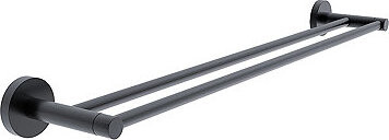 Nimco Držiak na uteráky dvojitý 66 cm nehrdzavejúca oceľ – bez vŕtania Unix čierna UNC-13061D-90