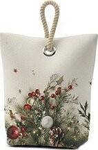 Forbyt Vánoční dveřní zarážka Cesmína CYH6024GC, 22 × 23 cm