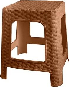 MEGA PLAST – Taburetka I. záhradná, polyratan, okrová 36 × 33 ×33 cm