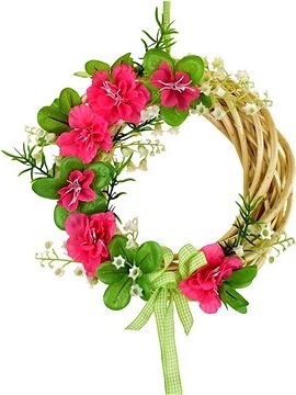 Dommio Prútený venček 20 cm s azalkami, zelený