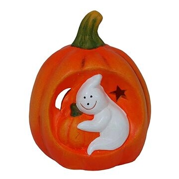GOBA Svietnik tekvica s duchom 15 cm