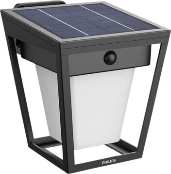 Philips Nissa solárne nástenné LED svietidlo so senzorom 1,8 W, 250/25 lm, 3000 K, IP44, čierne