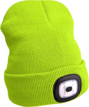 EXTOL LIGHT čiapka s čelovkou 4× 45 lm, USB nabíjanie, fluorescentná žltá, 43194