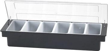 Zásobník barových ingrediencií APS, 6 priehradiek, čierny