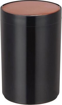 MSV výklopný odpadkový kôš Lena, čierny, plast, veko s medeným vzhľadom, 5 l