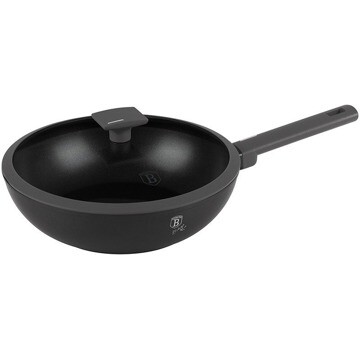 BerlingerHaus Antracit Collection Pánev WOK s titanovým povrchem a poklicí 28 cm