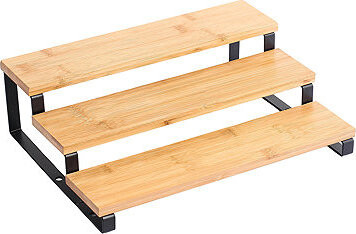 MSV Organizér na kořenky Elie, 3 poličky, černá ocel, bambus