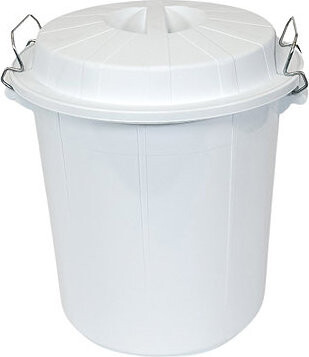 Denox Nádoba na odpad s vekom INDUSTRIAL, 50 l gastro, uzatváranie, biely, pevný plast