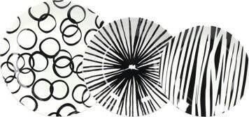 Andrea Fontebasso OPTICAL BLACK Jedálenská súprava 18 ks