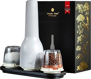 FinaMill by Pepperfield Elektrický mlynček USB sivý, darčeková sada