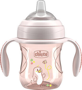 CHICCO Hrnček Transition vzdelávací s držadlami 200 ml, pink