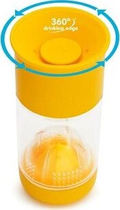 Munchkin Netečúci hrnček s infúzorom 414 ml žltý