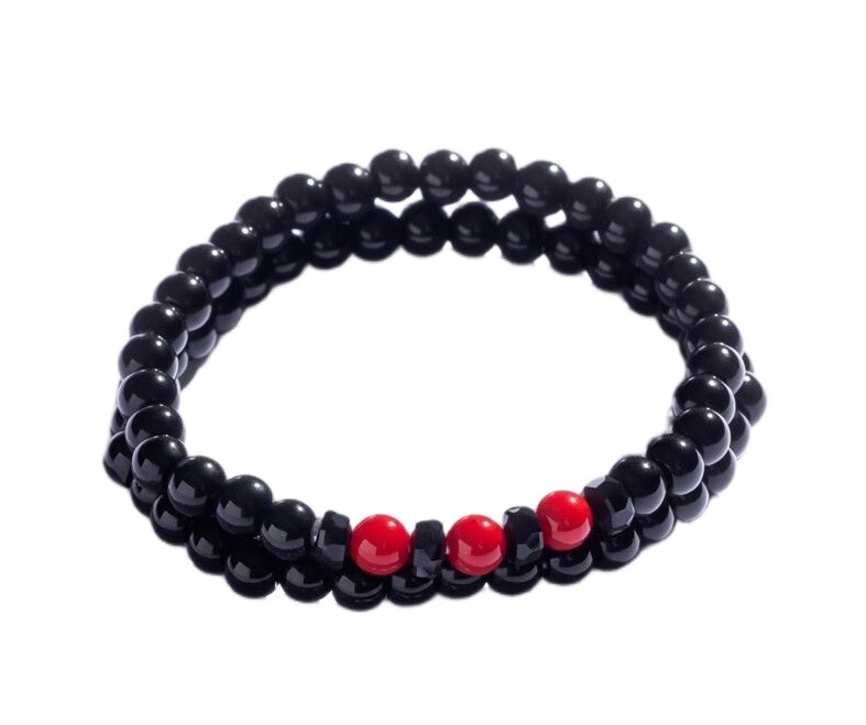 Marc Malone Dvojitý korálkový náramok pre mužov MCGB5084