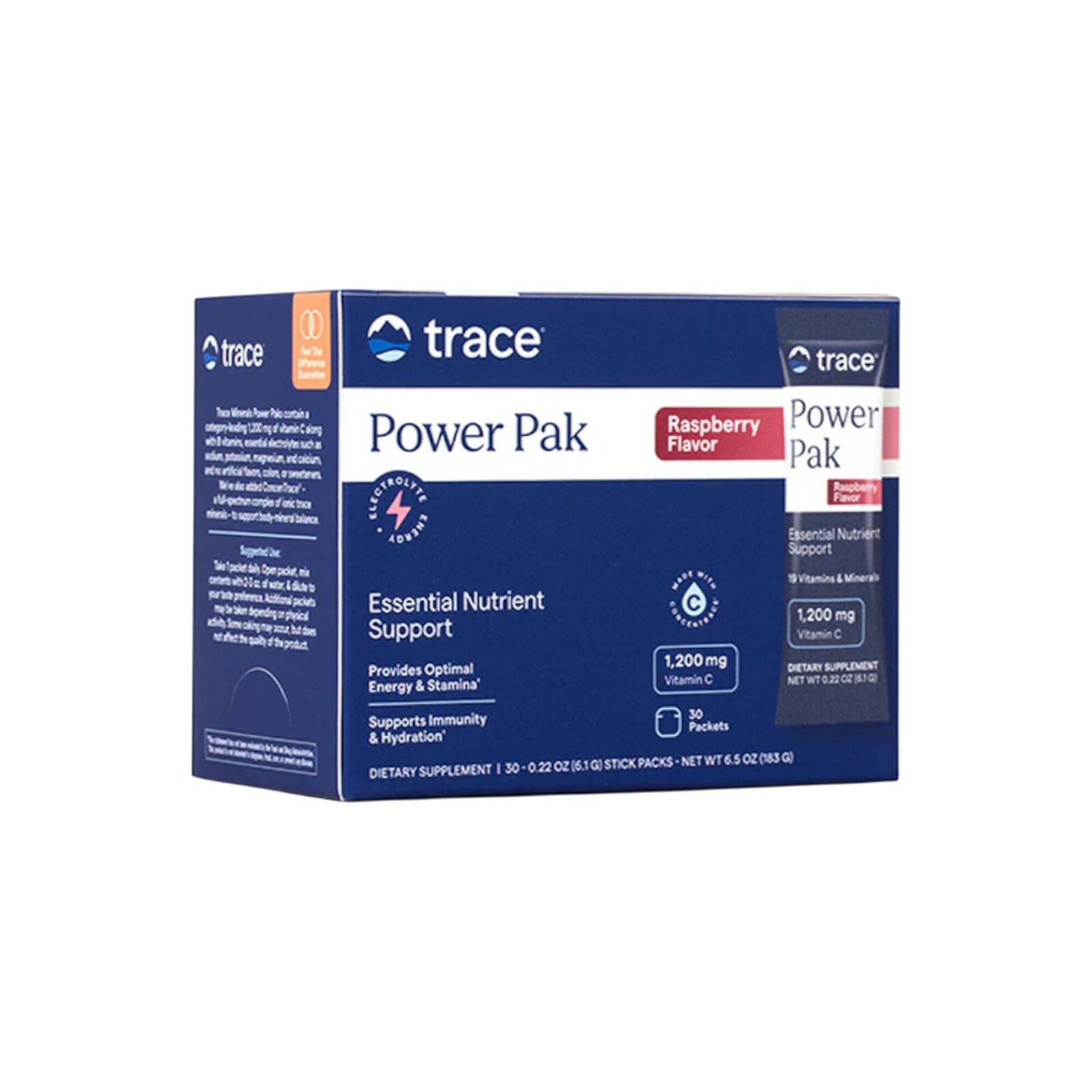 Trace Minerals Power Pak Elektrolyty Malina 30 sáčkov